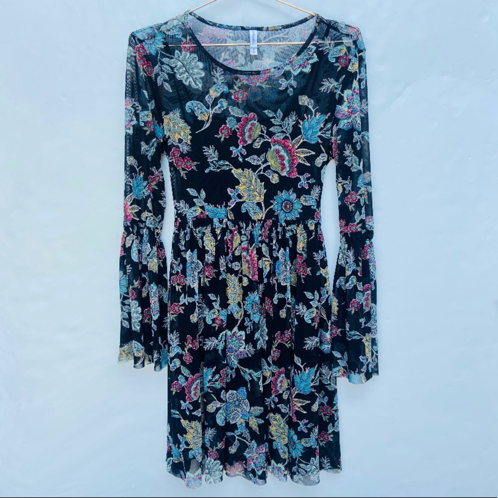 Xhilaration Floral Sheer Dress w/ Tank Dress